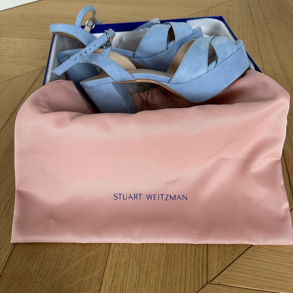 Stuart Weitzman light blue platform heels